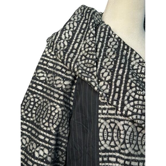 Burning Torch Cropped Blazer Jacket Women Med Artsy Boho Event Statement Collar - Picture 8 of 12